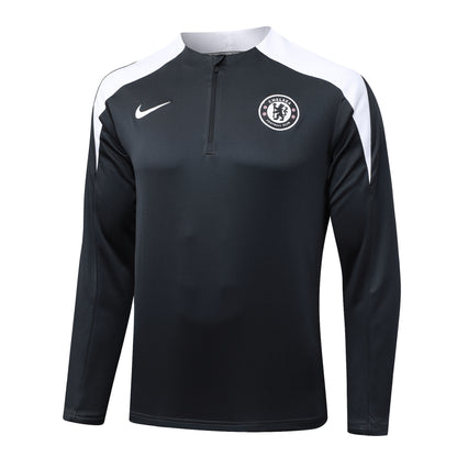 Conjunto de entrenamiento Negro Poleron + Pantalon Chelsea 25-26