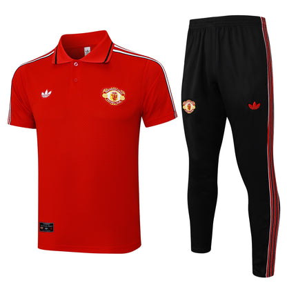 Conjunto de entrenamiento Polera Polo + Pantalon Manchester United 25-26