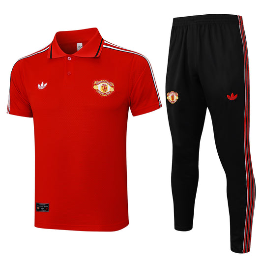 Conjunto de entrenamiento Polera Polo + Pantalon Manchester United 25-26