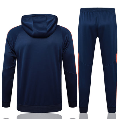 Conjunto Adidas Azul Poleron + Pantalon Manchester United 25-26